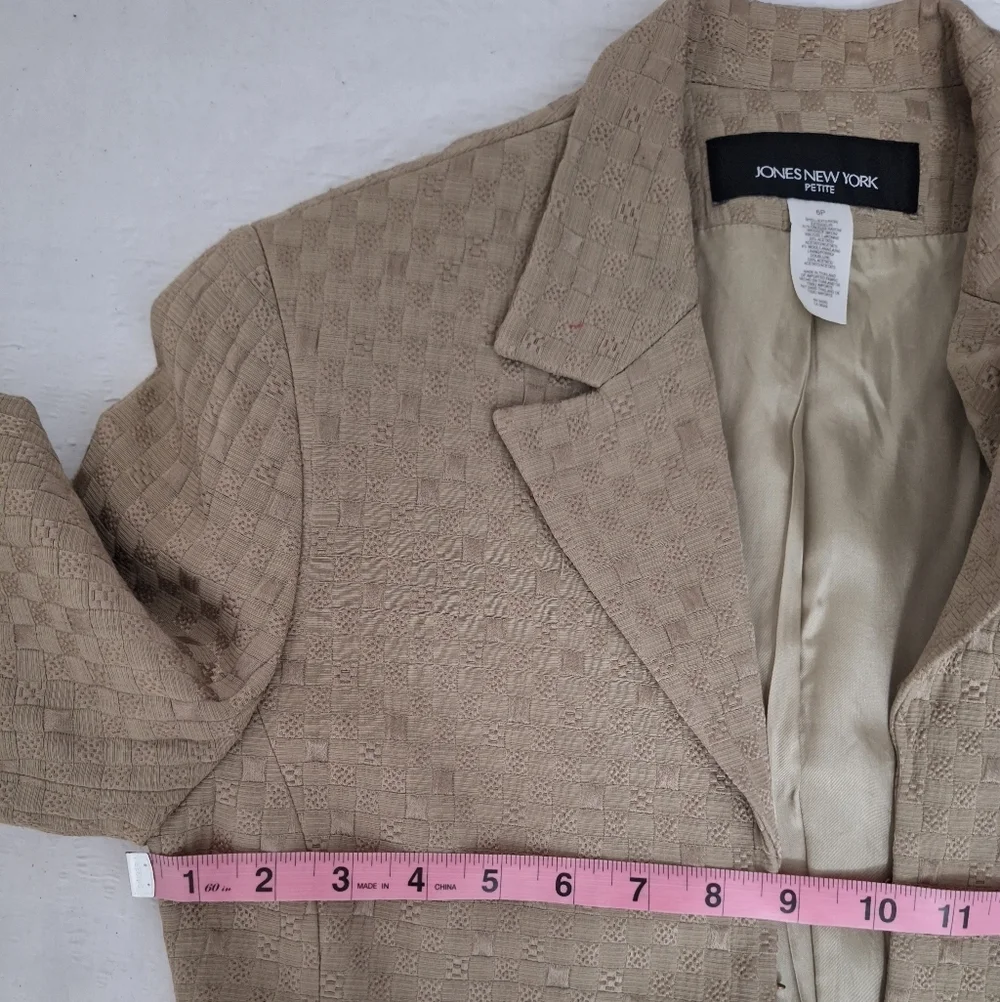 JONES NEW YORK OLIVE GREEN Textured Blazer